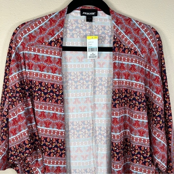 NEW 3x JOE BOXER RED FLORAL PAISLEY BOHO   STRETCH PLUS CASUAL SHRUG - Picture 3 of 11